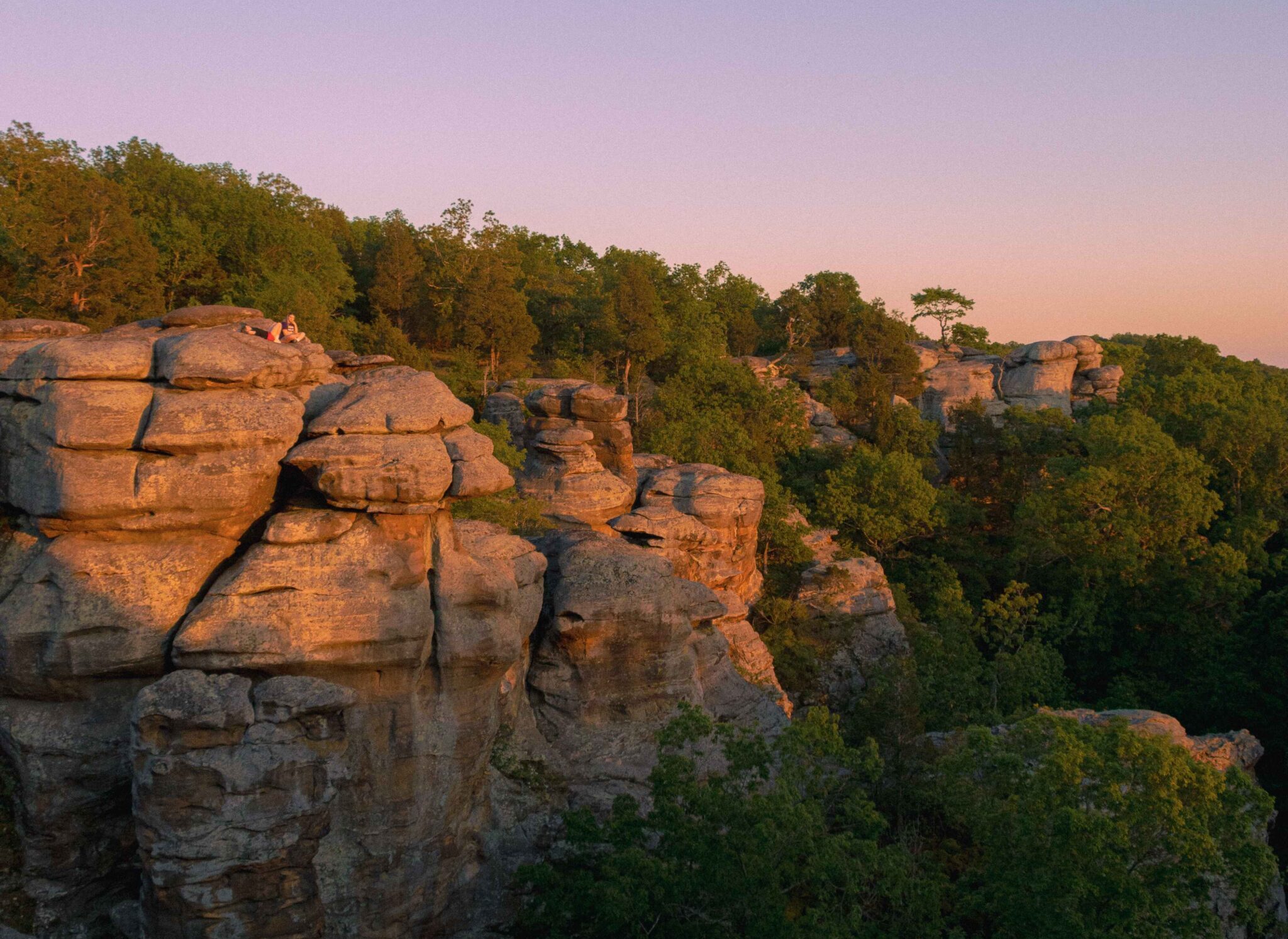 Camping among the bluffs at golden hour